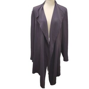NWT Anne Klein Women Nantucket‎ Grey Long Sleeve Open Front Drape Jacket Size XL